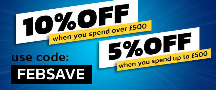 Save in Feb | Save 5% OFF when you spend up to £500