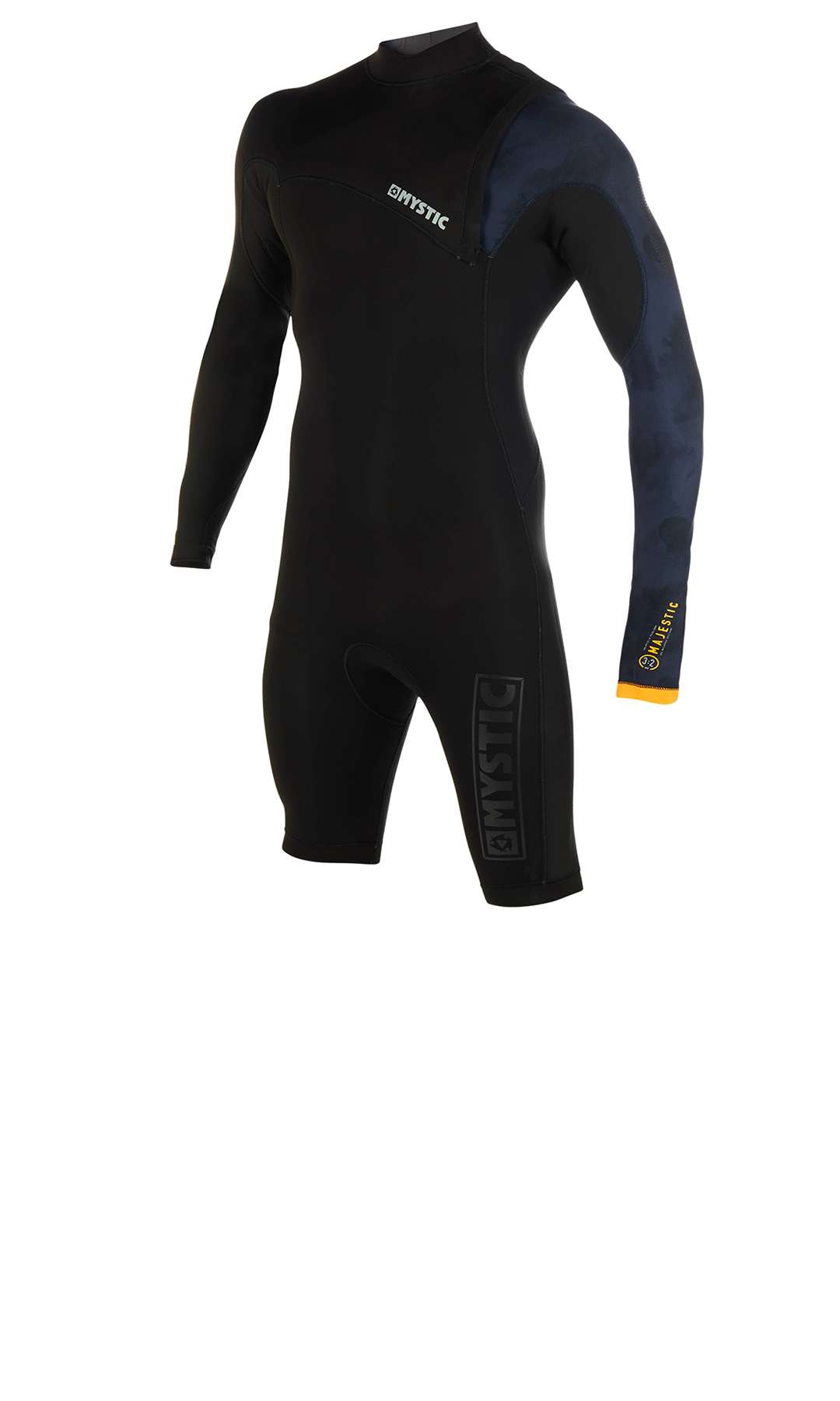 Mystic Watersports Black Surf KiteSurf & Windsurfing Mens Brand 3/2mm Long Sleeve Shorty Wetsuit