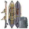 Bote Zeppelin Aero 12'6 Inflatable Kayak in Verge Camo colourway kayak cockpit view showing seat area, deck pad and storage layout
