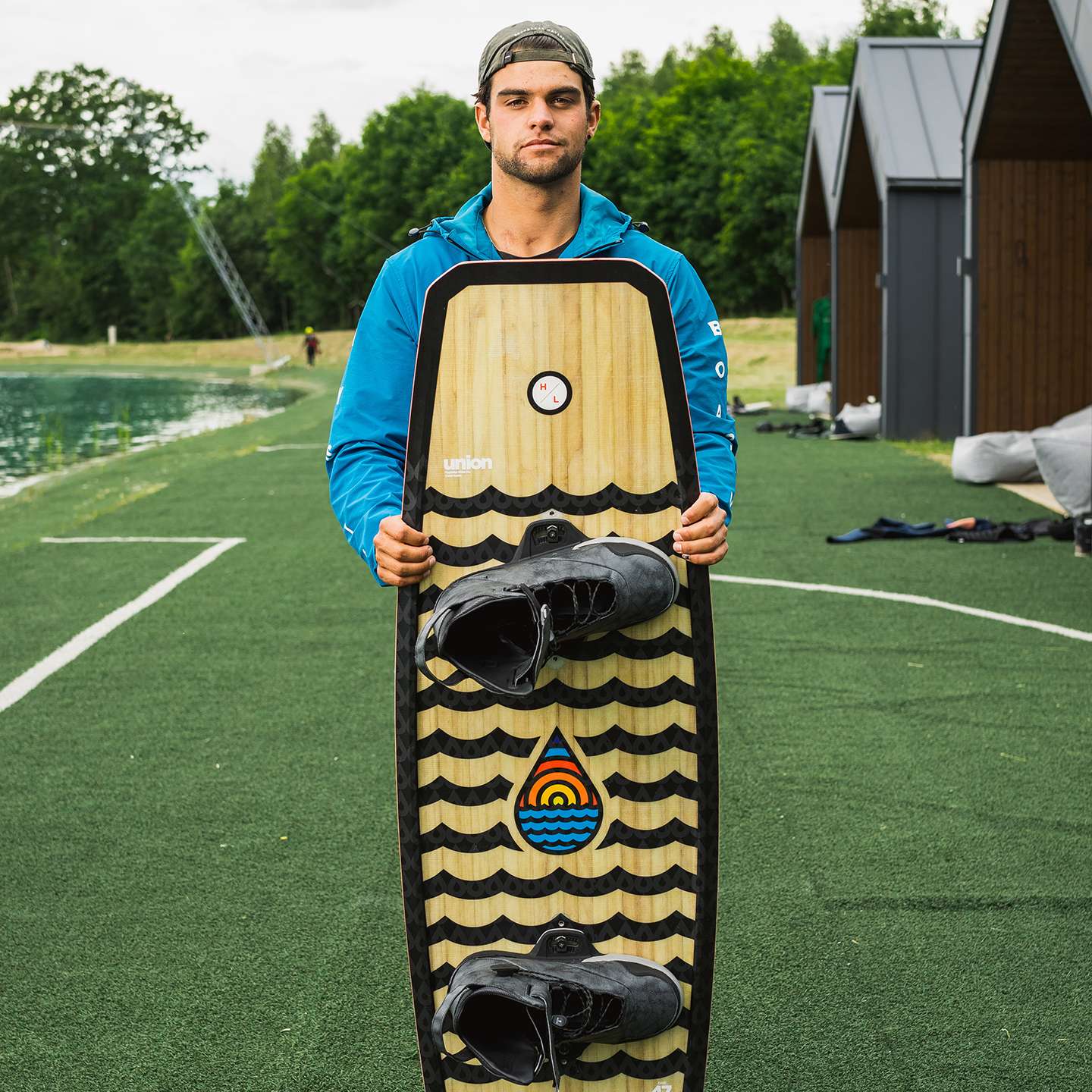Hyperlite Union 2026 Wakeboard – detail view highlighting the wakeboard base, channels and fin area