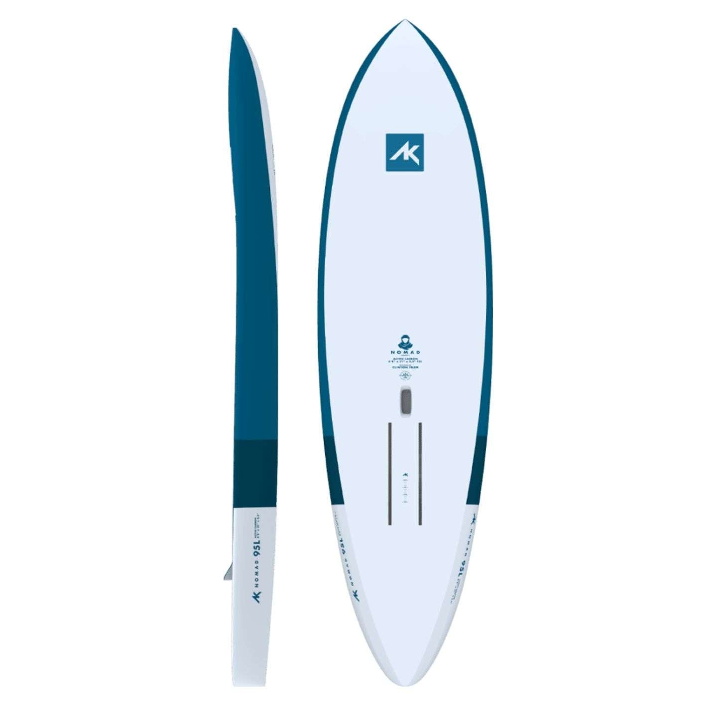 AK Nomad Foil Board v2 deck view showing the EVA traction pad, stance area, rails and nose shape