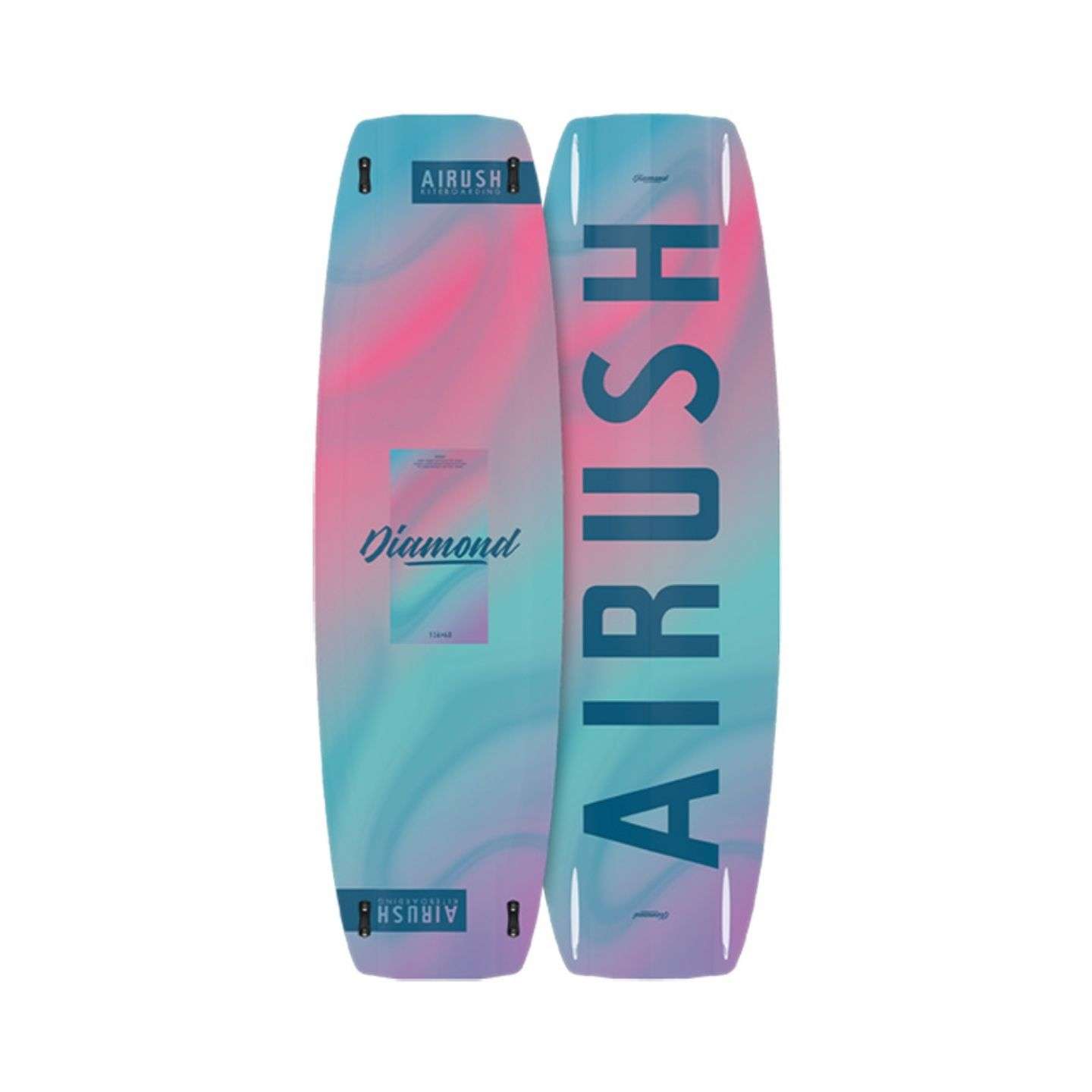 Airush Diamond v6 Kiteboard twintip kiteboard product cutout showing board outline, deck graphics and stance insert layout