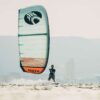Cabrinha Moto 2022 Kite profile view showing the inflated kite arc, swept wingtips, strut depth and aerodynamic canopy shape