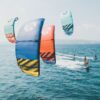Cabrinha Switchblade 2022 Kite inflated kite front view showing the full canopy graphics, leading edge curve, strut placement and wingtips