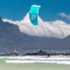 Cabrinha Switchblade 2023 Kite inflated kite front view showing the full canopy graphics, leading edge curve, strut placement and wingtips