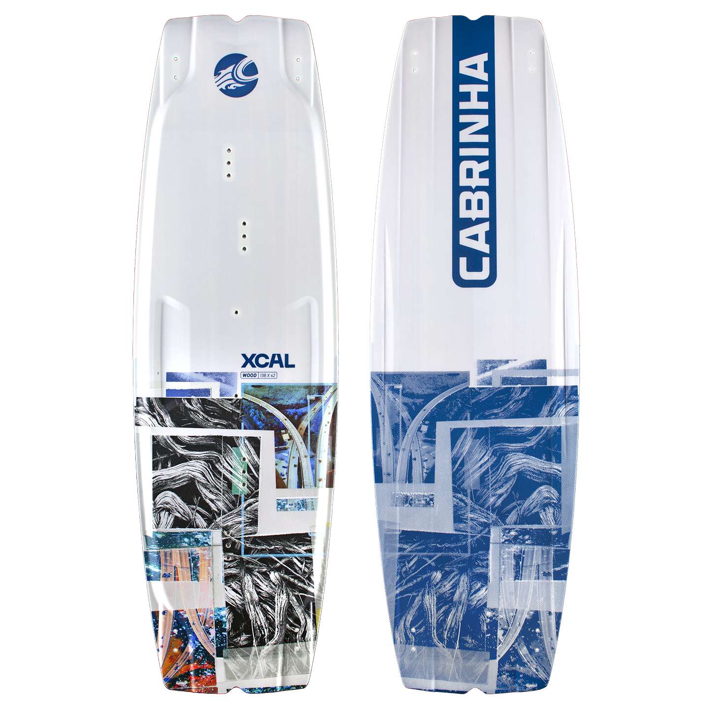 Cabrinha XCaliber Wood 2024 Kiteboard full product cutout, showing the inflated kite canopy, leading edge, strut layout and colourway on a clean background