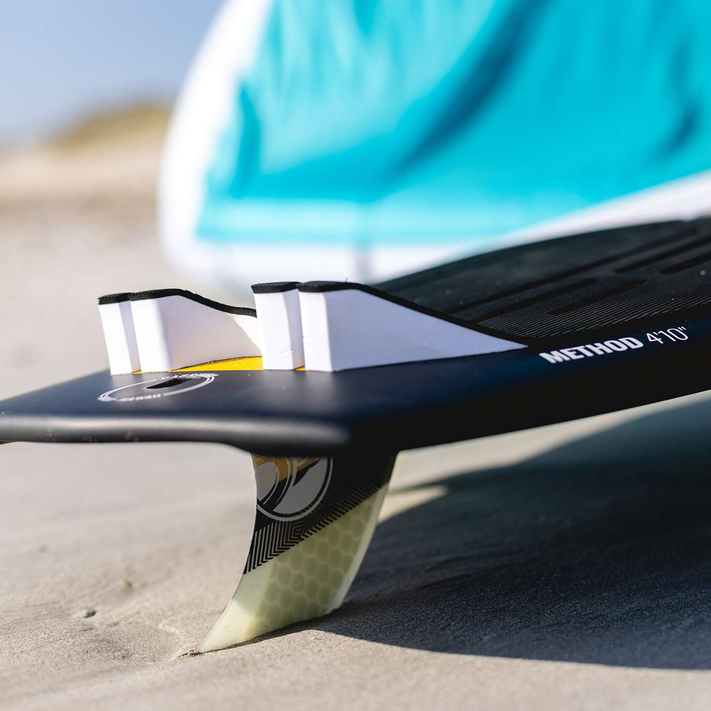 Cabrinha Method Kite Surfboard 2023 profile view showing the inflated kite arc, swept wingtips, strut depth and aerodynamic canopy shape