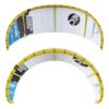 Cabrinha Moto X Design Works 2024 Kite close-up detail of the kite canopy panels, reinforced leading edge, bridle points and stitching construction