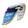 Cabrinha Moto X Design Works 2024 Kite full product cutout, showing the inflated kite canopy, leading edge, strut layout and colourway on a clean background