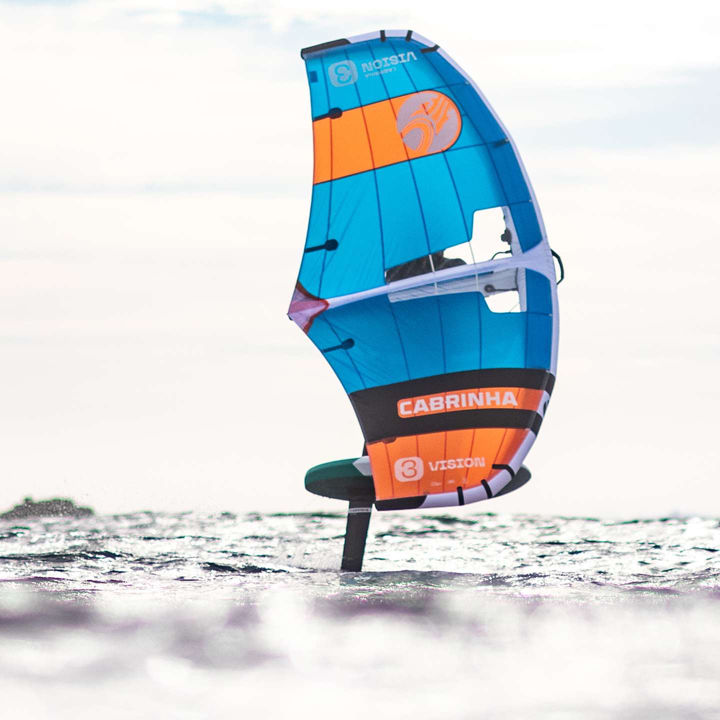 Cabrinha Vision 2025 Wing inflated wing front view showing the full canopy, leading edge, centre strut, handles and colourway