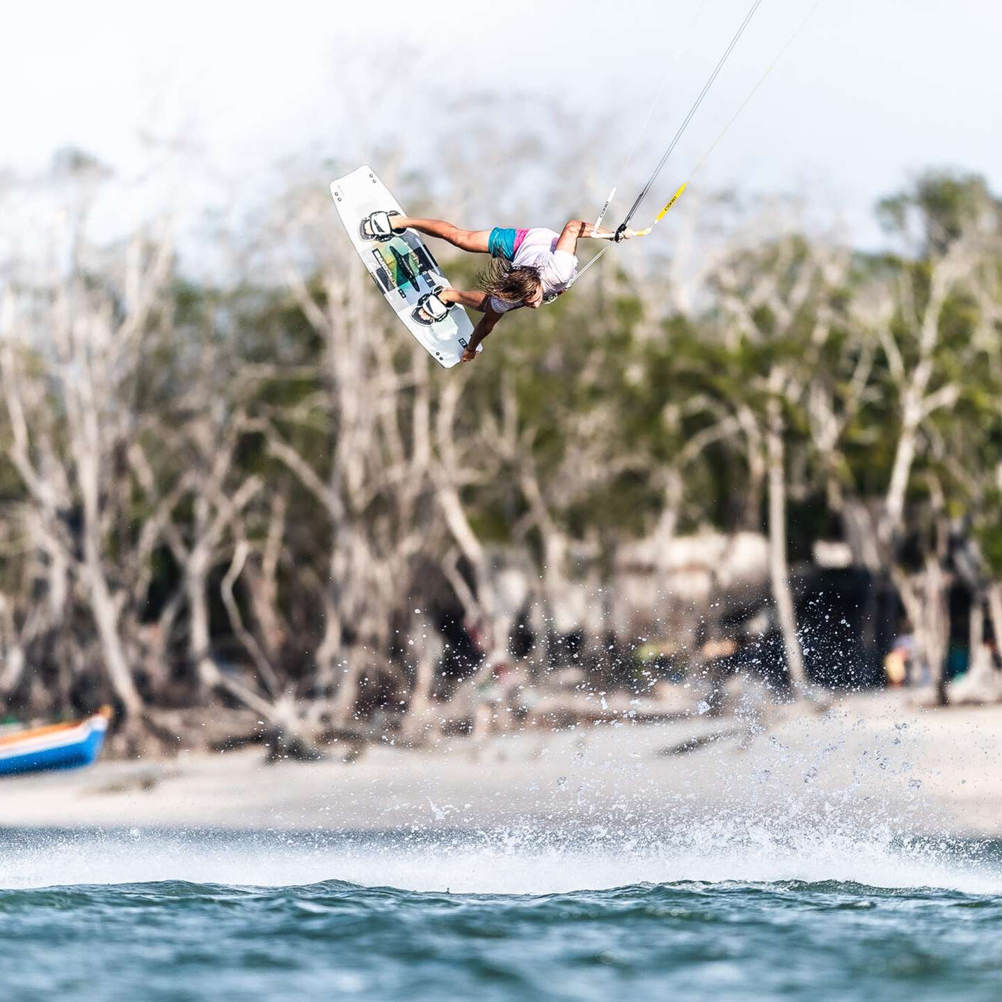 Core Fusion 6 Kiteboard deck view showing graphics, stance area and footstrap inserts