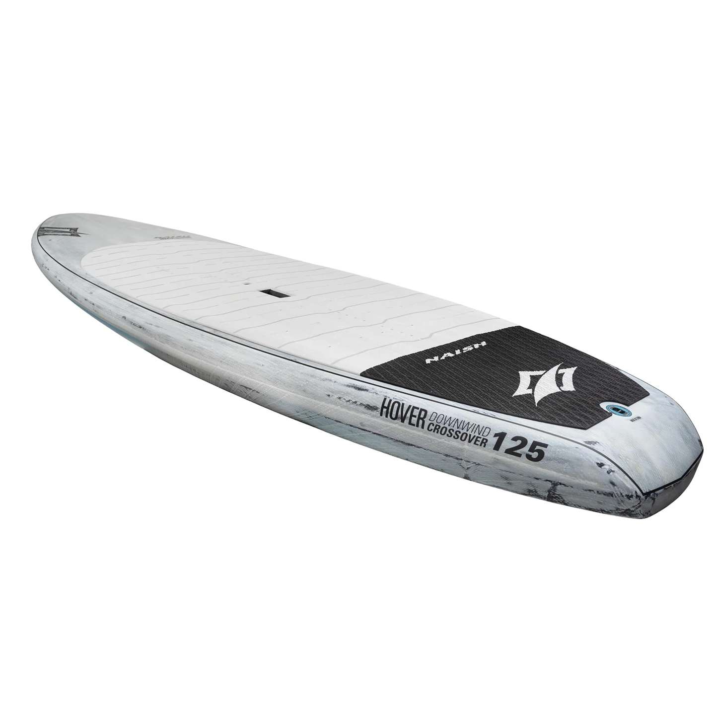 Naish Hover DW Crossover Wing Foil Board 2025 bottom view showing foil track area