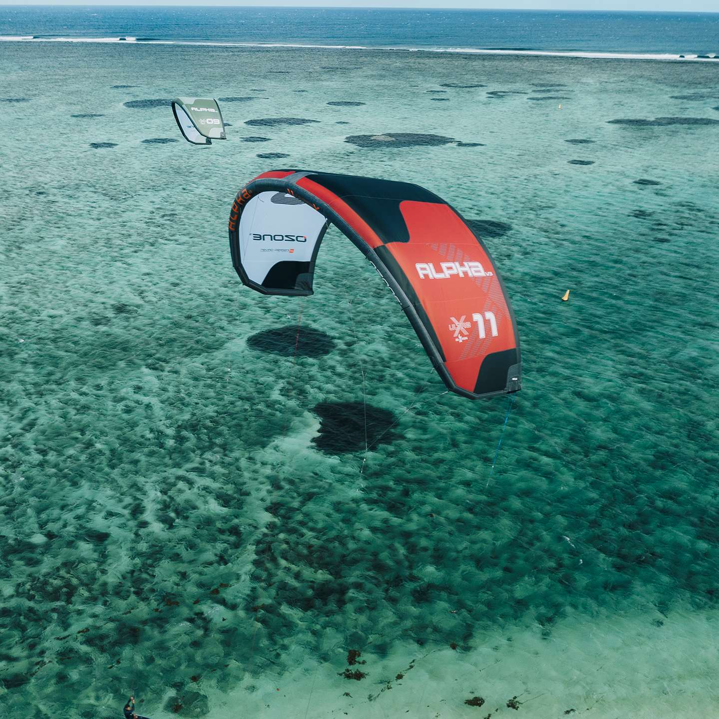 Ozone Alpha V3 Ultra-X Kite full canopy view
