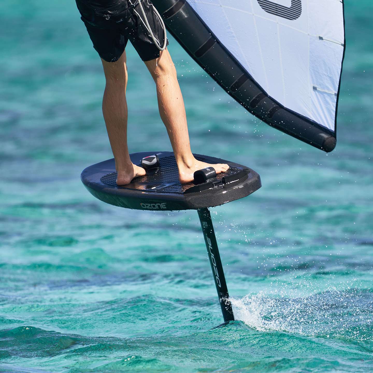 Ozone Rise V1 Wing Foil Board rail and tail detail