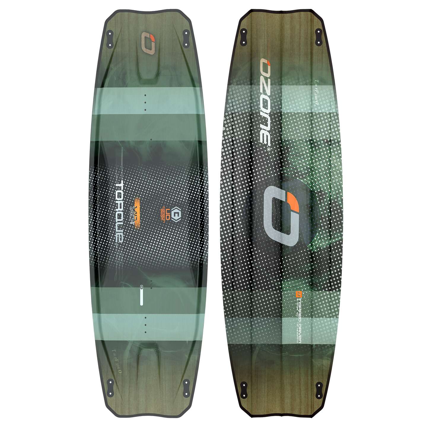 Ozone Torque V4 Kiteboard rail and tail detail