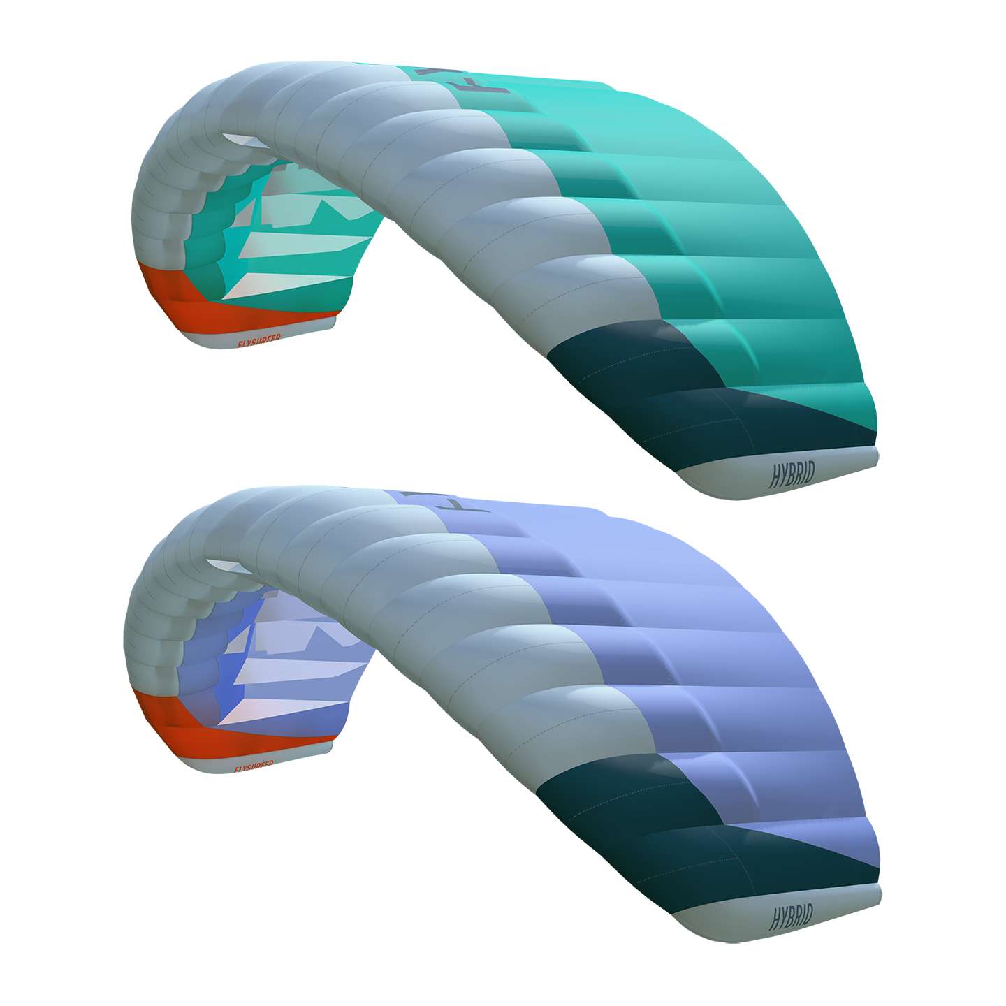 Flysurfer Hybrid 2 Kite, canopy, bridle and panel detail view