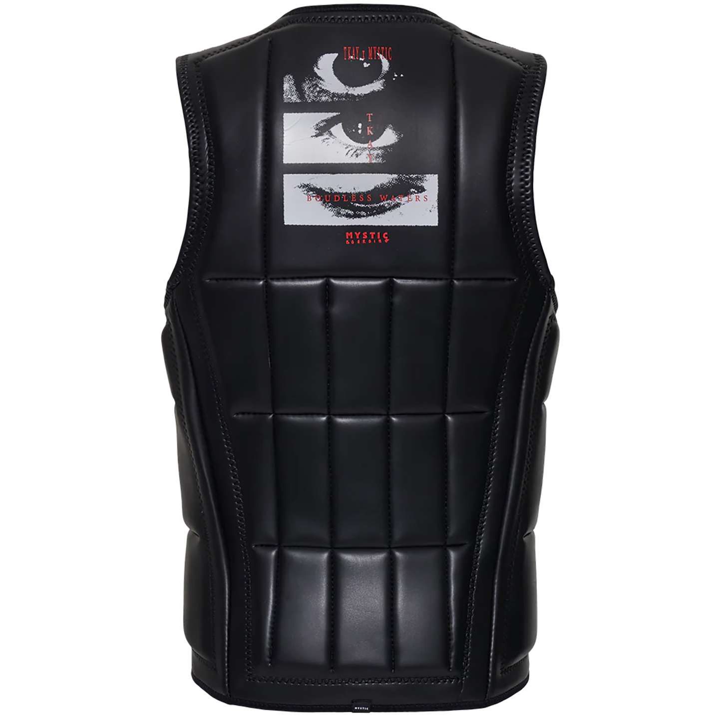 Mystic Anarchy FZ Wake Impact Vest 2024 back view showing flotation panels