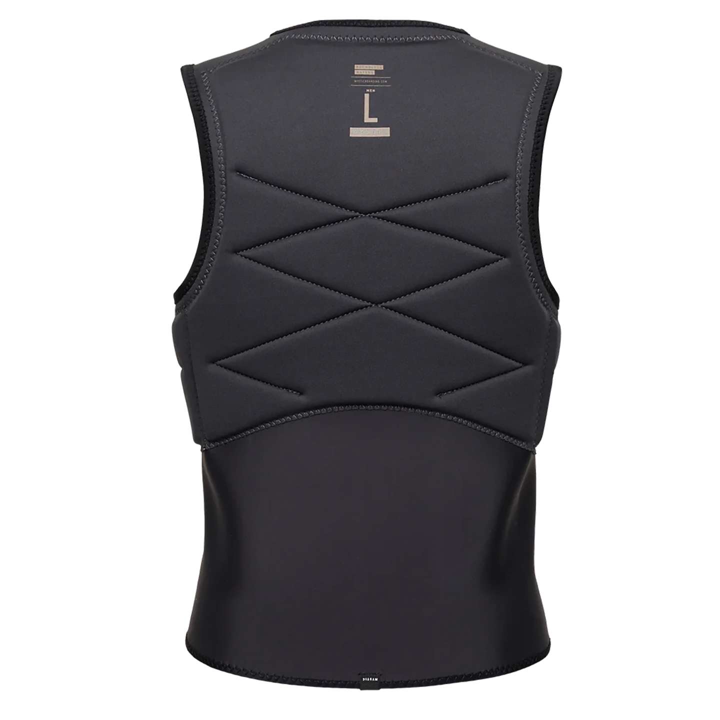 Mystic Outlaw Kite FZ Impact Vest 2025 in colour 900 close-up of impact padding and seams