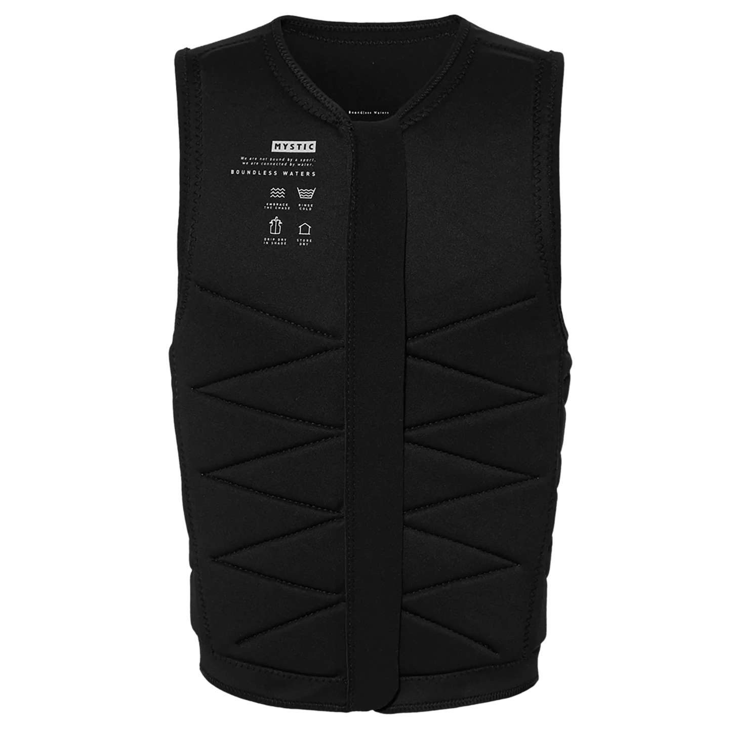 Mystic Outlaw FZ Wake Impact Vest 2026 in colour 900 side view showing zip and fit