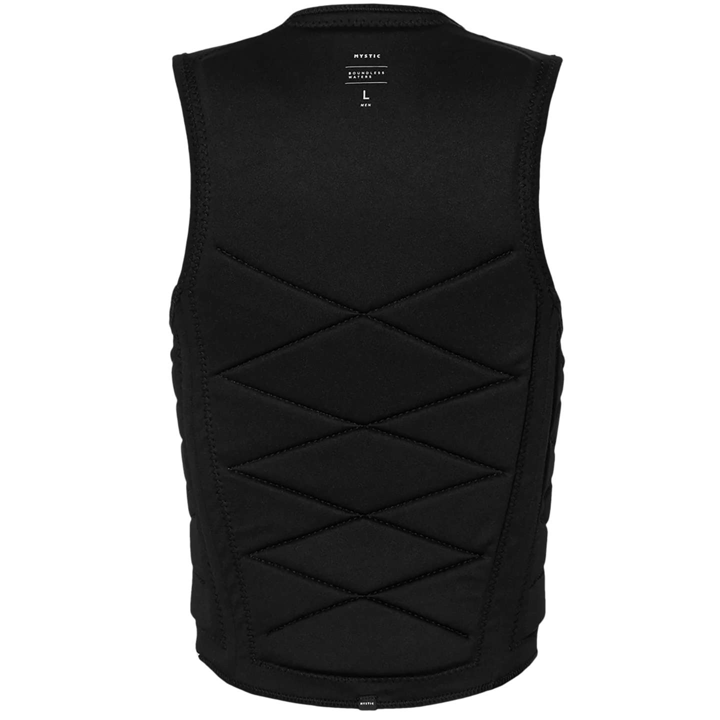 Mystic Outlaw FZ Wake Impact Vest 2026 in colour 900 close-up of impact padding and seams