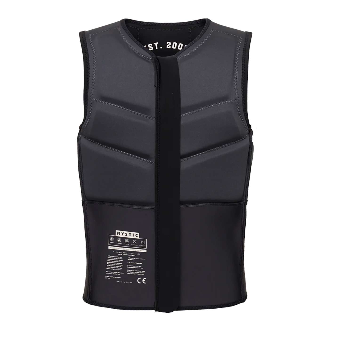Mystic Star Kite FZ Impact Vest 2025 in colour 900 side view showing zip and fit