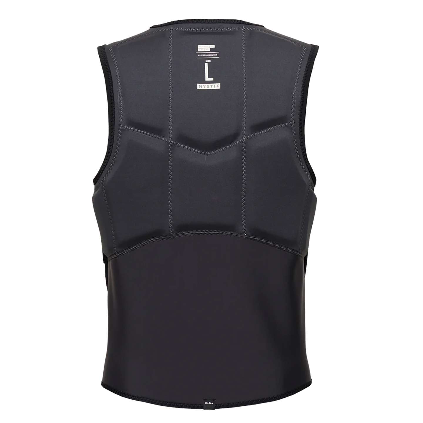 Mystic Star Kite FZ Impact Vest 2025 in colour 900 close-up of impact padding and seams