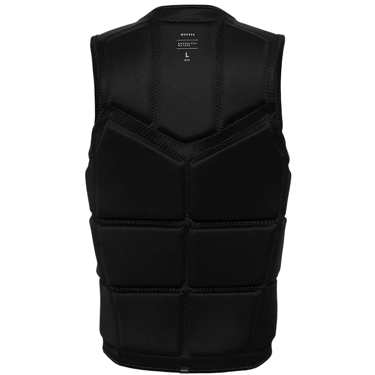 Mystic Star Wake FZ Impact Vest 2025 in colour 900 close-up of impact padding and seams