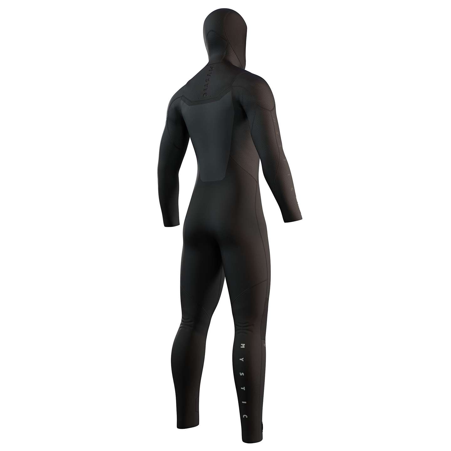 Mystic Voltt FZ Hooded 6/4/3 Wetsuit 2026 back view showing zip and panel layout