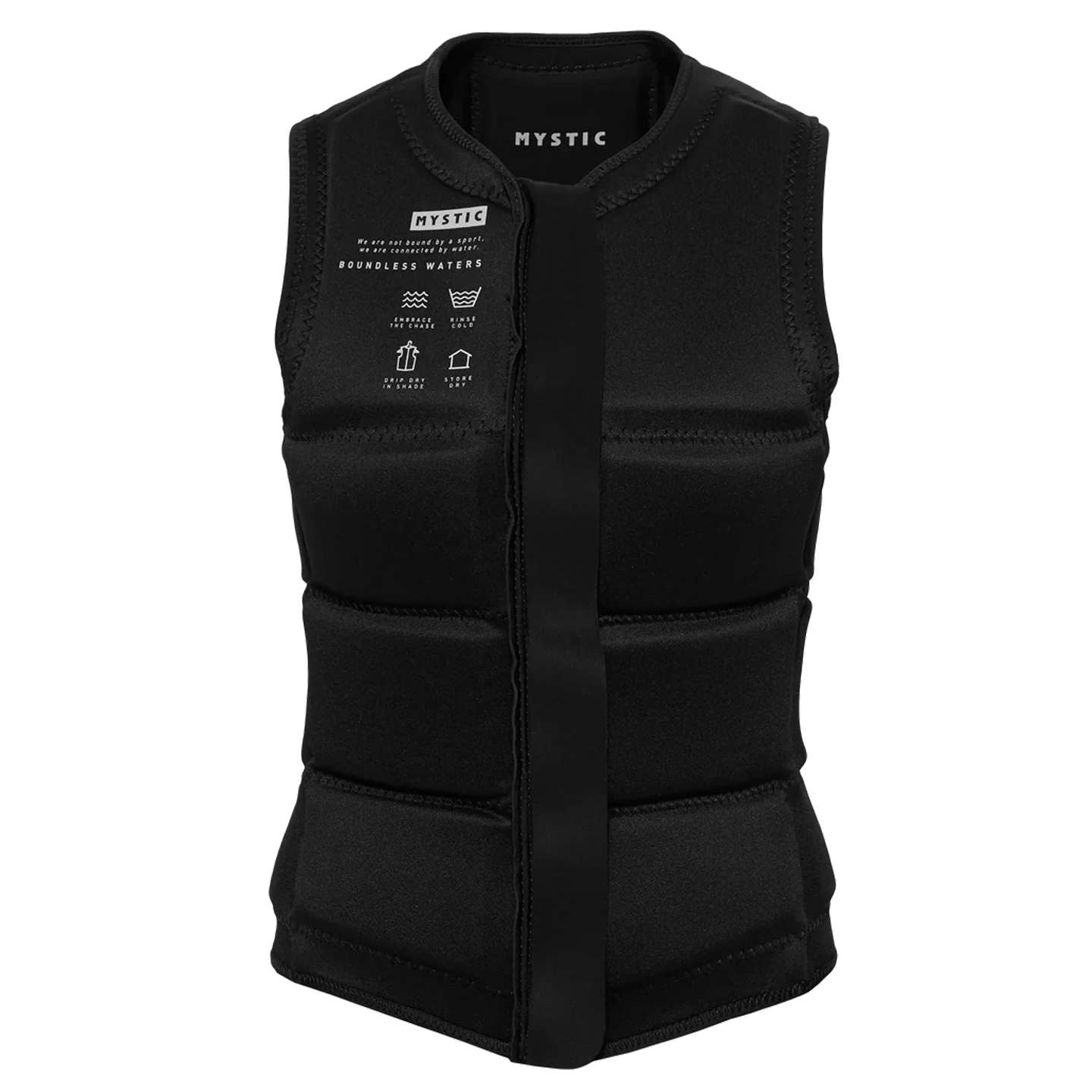 Mystic Womens Star Wake Impact Vest 2025 in colour 900 women’s side view showing zip and fit