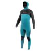 Ride Engine Onsen 5/4/3 FZ Hooded Wetsuit 2023 back studio view showing neoprene panels and seams