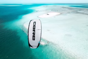 Picture of a Core kite in beautiful clear blue water