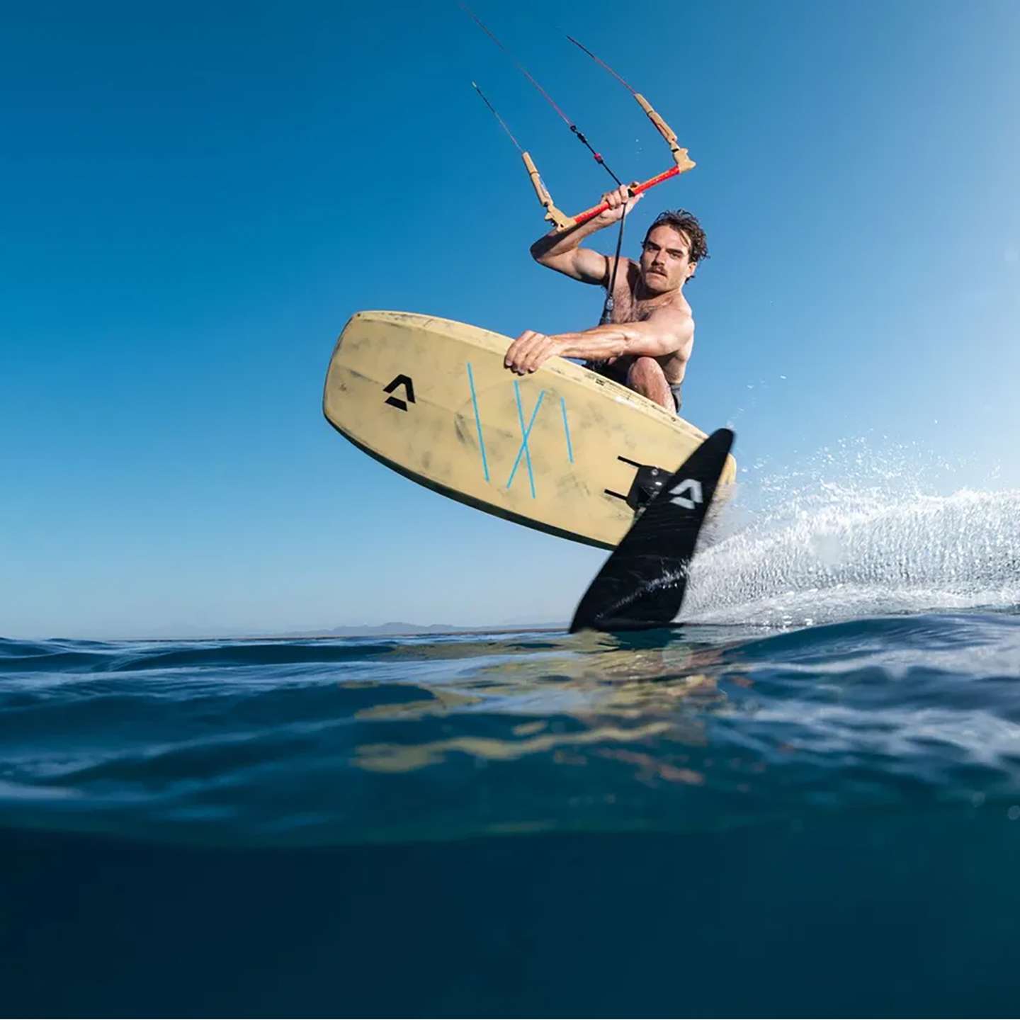 Duotone Soar SLS Kite Foil Board on-water kitesurfing action photo