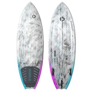 Duotone Volt D/LAB Surfboard 2026 studio product image showing full surfboard outline