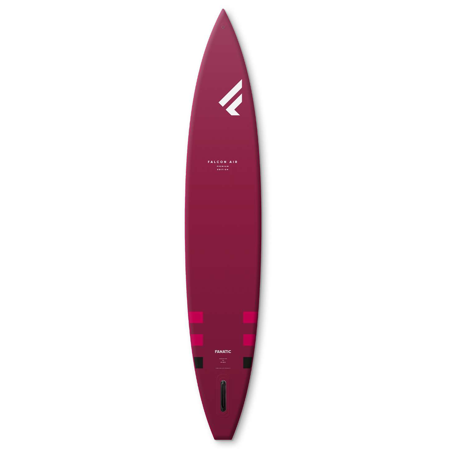 Fanatic Falcon Air Premium 2023 14'x29 Inflatable SUP with premium construction, bottom view showing inflatable board shape
