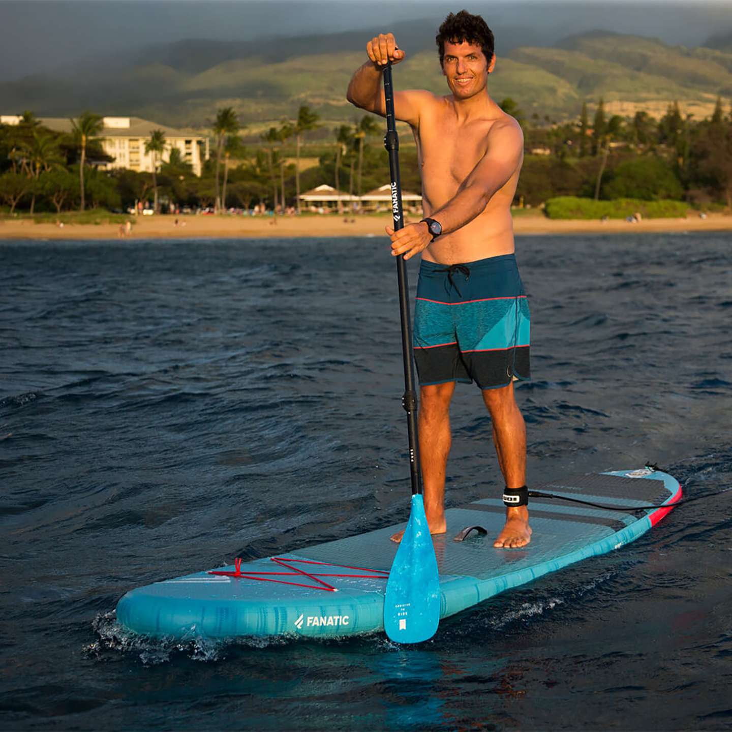 Fanatic Fly Air 2023 10'4 Inflatable SUP, fin box and tail detail view