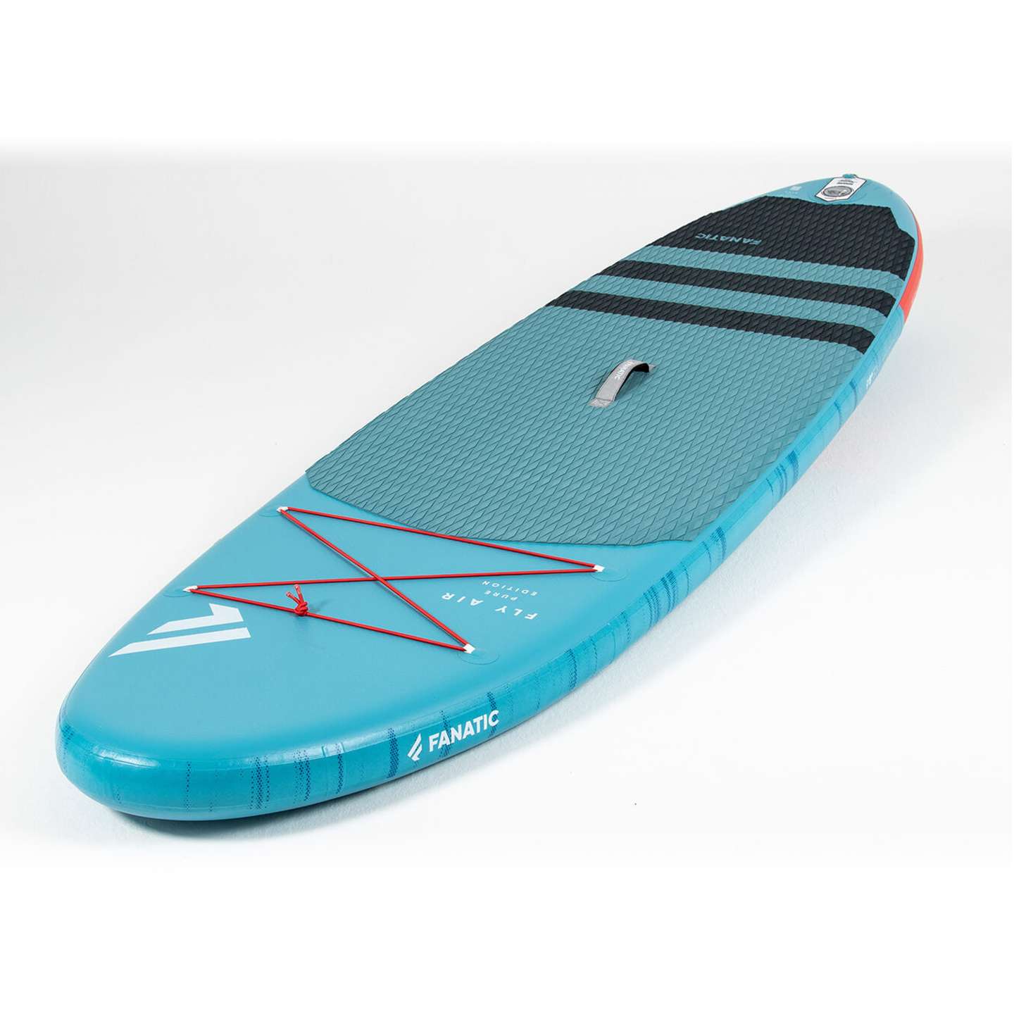 Fanatic Fly Air 2023 10'8 Inflatable SUP, inflation valve and construction detail view