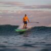 Fanatic Fly Air Premium 2023 10'8 Inflatable SUP with premium construction, fin box and tail detail view