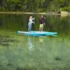 Fanatic Ray Air 2023 12'6 Inflatable SUP, deck view showing pad and fittings