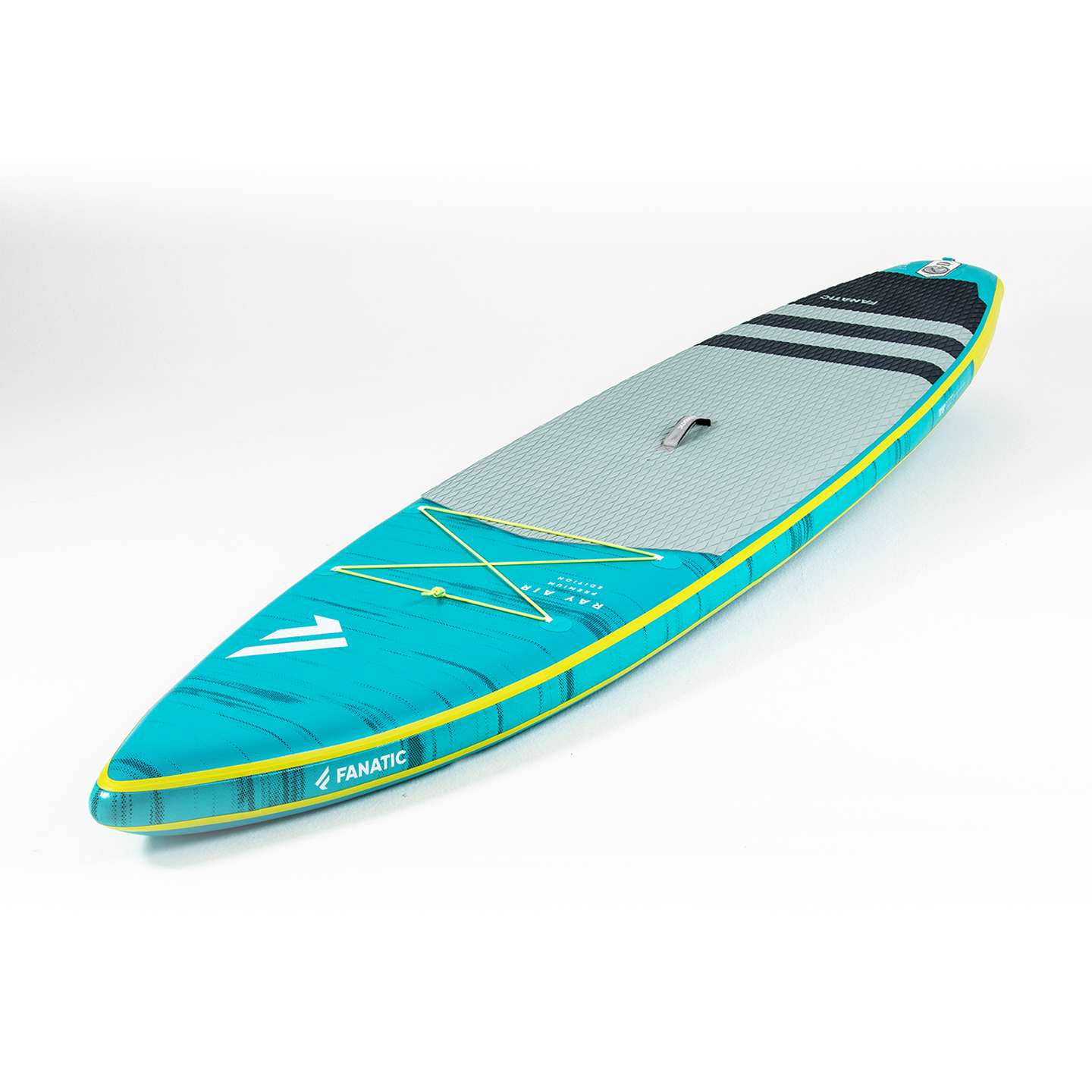 Fanatic Ray Air Premium 2023 11'6 Inflatable SUP with premium construction, inflation valve and construction detail view
