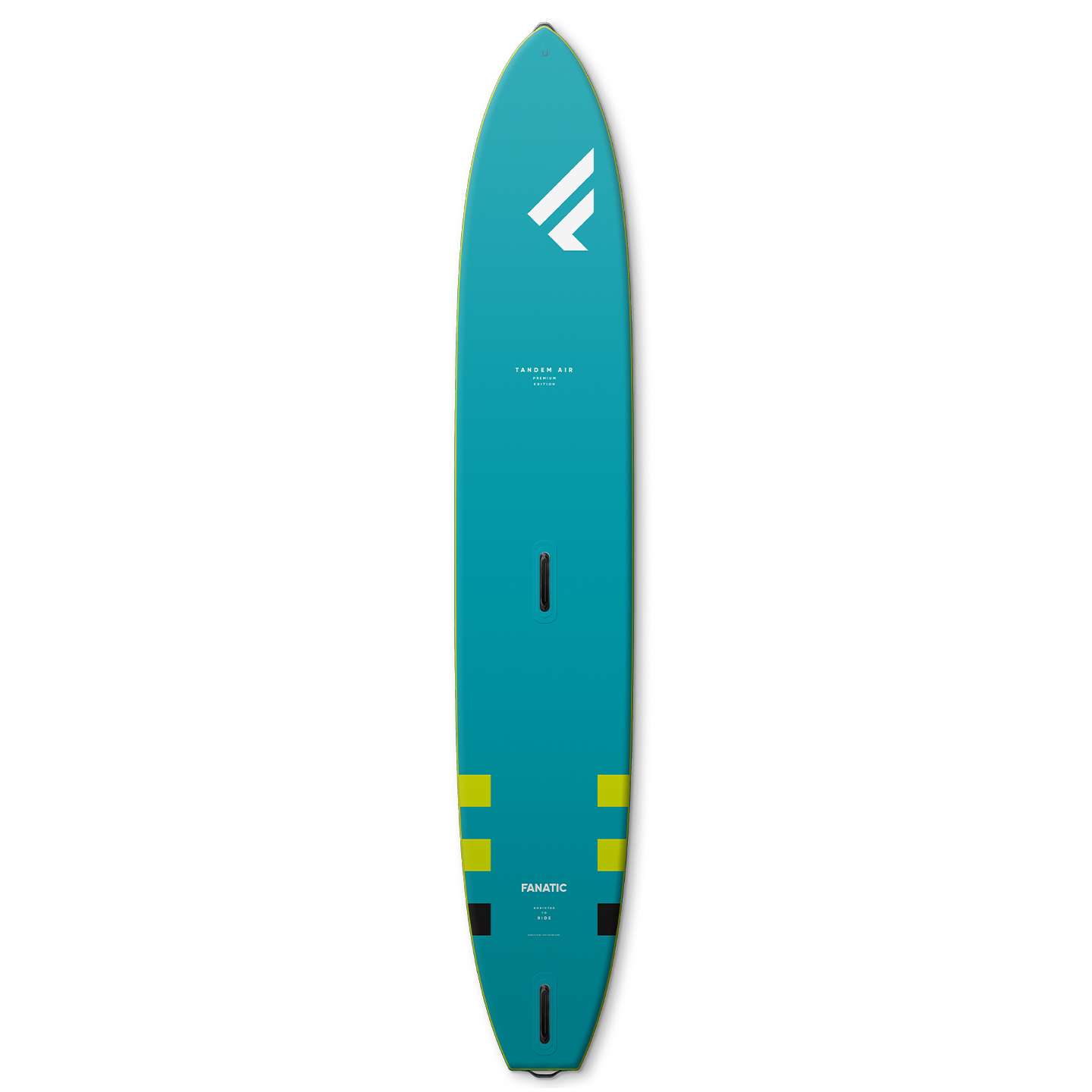 Fanatic Tandem Air Premium 2023 16x34 Inflatable SUP with premium construction, bottom view showing inflatable board shape