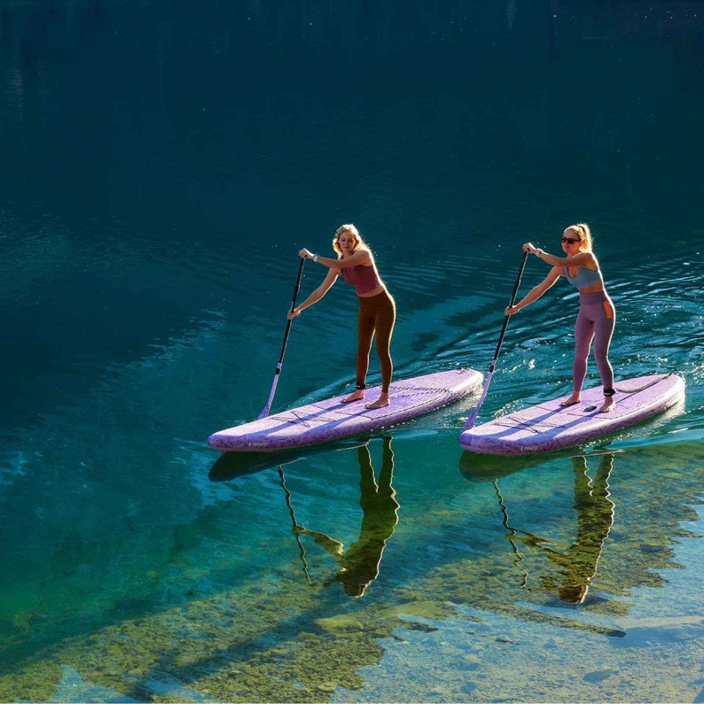 Fanatic Diamond Air Touring Pocket 11'6 Inflatable SUP, deck view showing pad and fittings