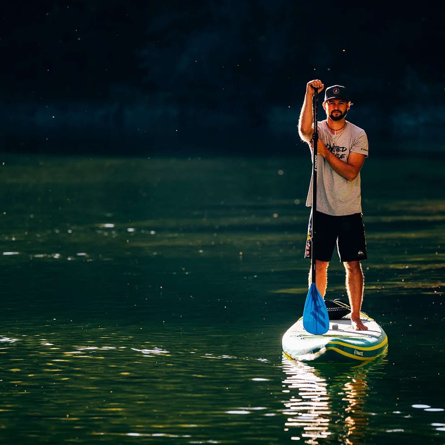 Fanatic Ray Air Enduro Premium 2023 11'0 SUP with premium construction, deck view showing pad and fittings