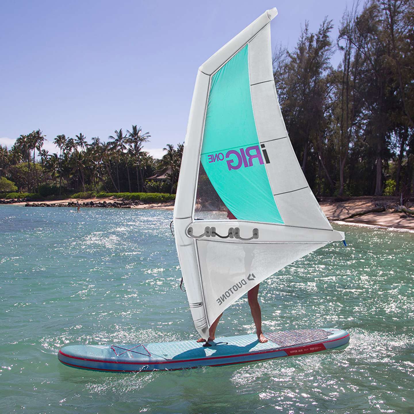 Fanatic Viper Air SLT Inflatable SUP 2025, deck view showing pad and fittings