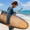 F-One Slice Bamboo 2025 Kite Surfboard bottom graphic view