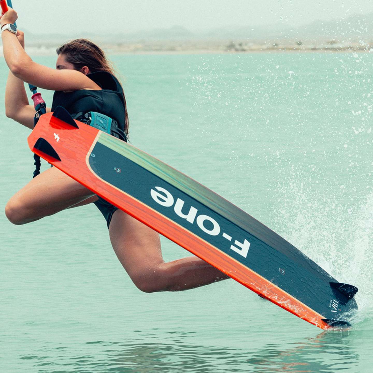F-One Trax HRD Lite Kiteboard 2024 bottom graphic view