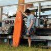 F-One Rocket MidLength v2 Carbon Foil Board rail, tail or insert detail