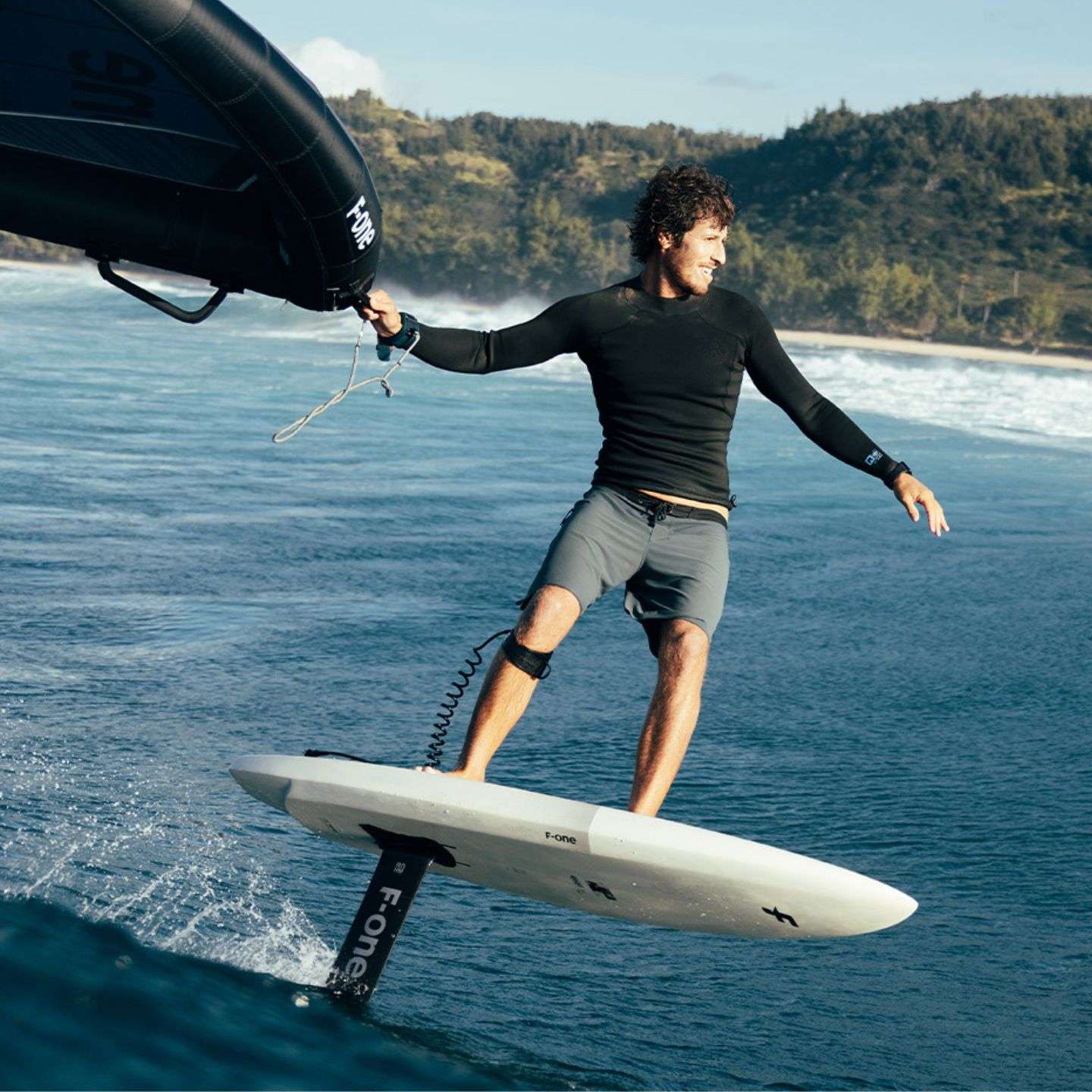 F-One Rocket Surf Prone Foil Board rail, tail or insert detail