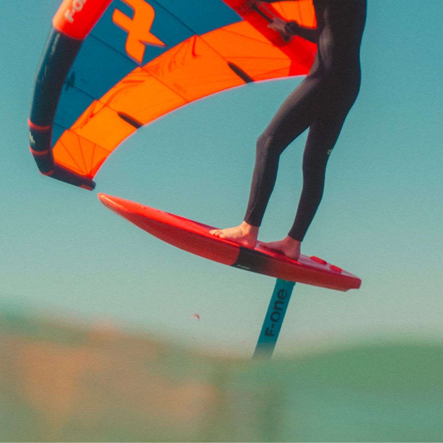 F-One Rocket Wing Foil Board on-water riding action or lifestyle image