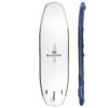 Aquaglide Blackfoot Angler 11'0 Inflatable SUP inflatable SUP underside view showing fin box, hull outline and reinforced rail construction