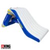 aquaglide-freefall-6-cutout-zoom Aquaglide Freefall 6 inflatable aquapark module product cutout with climbing wall and slide sections for floating aquapark use